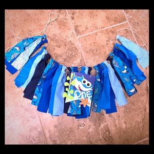 High chair 1st Birthday banner